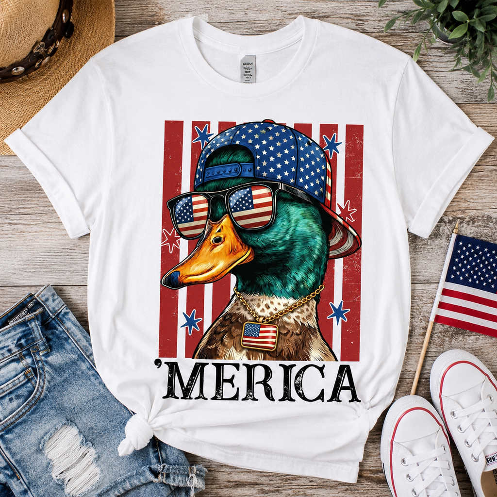 🦆🇺🇸 ’Merica Duck Patriotic Tee 🇺🇸🦆